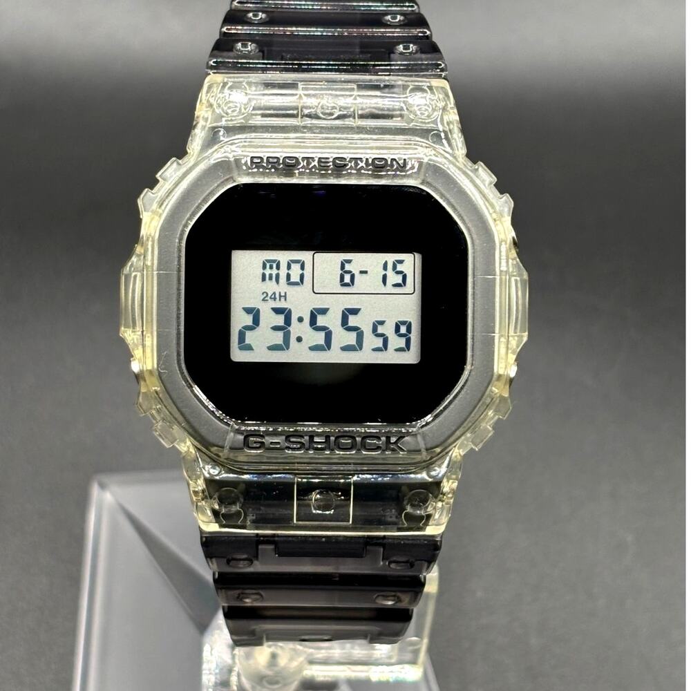 Casio G-Shock DW5600SK-1 Skeleton Clear Resin Digital Unisex Retro Watch